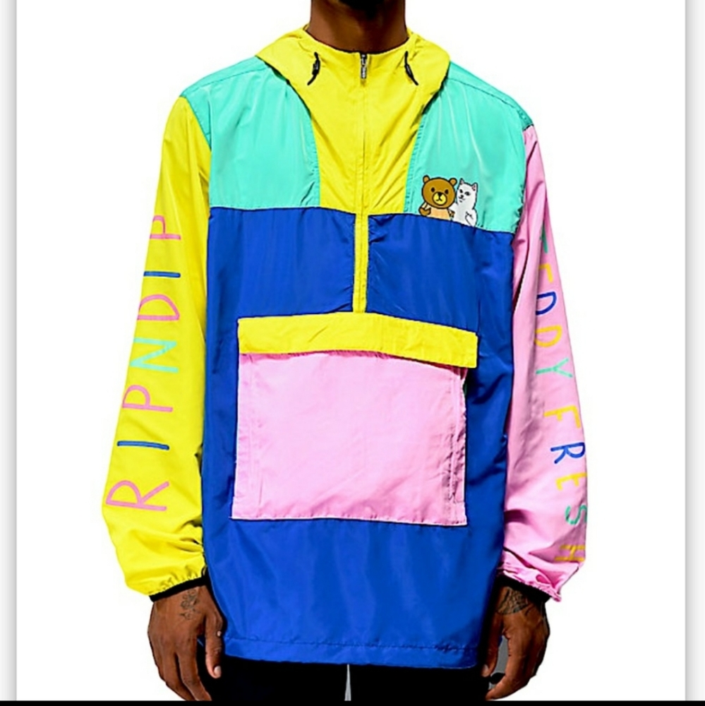 RIPNDIP x Teddy Fresh Colorblock Multi Pocket Windbreaker Jacket
